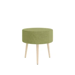 Pouf Modul@ Ø 45 x h. 45 cm - tissu N - pieds chêne vernis naturel