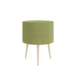 Pouf Modul@ Ø 45 x h. 58 cm - tissu N - pieds chêne vernis naturel