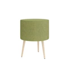 Pouf Modul@ Ø 45 x h. 58 cm - tissu N - pieds chêne vernis naturel