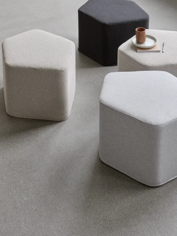 Pouf pentagone Lake - tissu