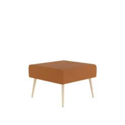 Pouf 1 place Modul@ - textile enduit - pieds chêne vernis naturel