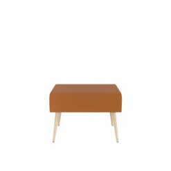Pouf 1 place Modul@ - textile enduit - pieds chêne vernis naturel
