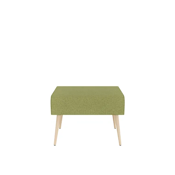 Pouf 1 place Modul@ - tissu N - pieds chêne vernis naturel