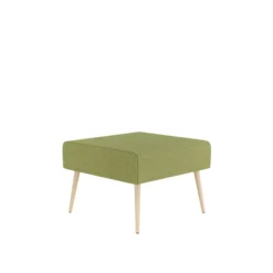 Pouf 1 place Modul@ - tissu N - pieds chêne vernis naturel