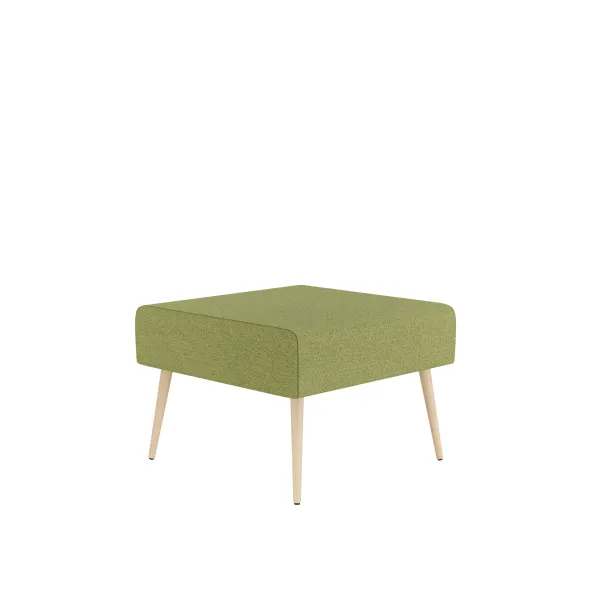 Pouf 1 place Modul@ - tissu N - pieds chêne vernis naturel