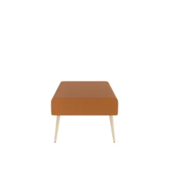 Pouf 2 places Modul@ - textile enduit - pieds chêne vernis naturel
