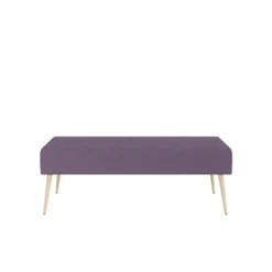 Pouf 2 places Modul@ - tissu D - pieds chêne vernis naturel
