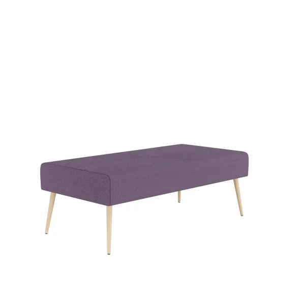 Pouf 2 places Modul@ - tissu D - pieds chêne vernis naturel