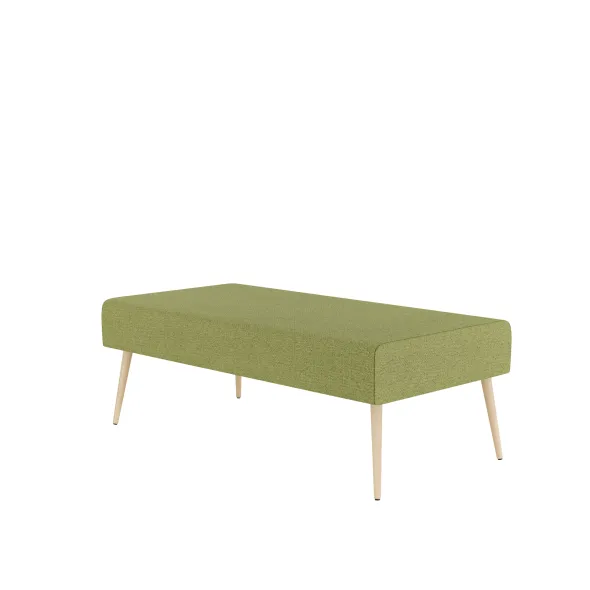 Pouf 2 places Modul@ - tissu N - pieds chêne vernis naturel