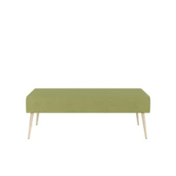 Pouf 2 places Modul@ - tissu N - pieds chêne vernis naturel