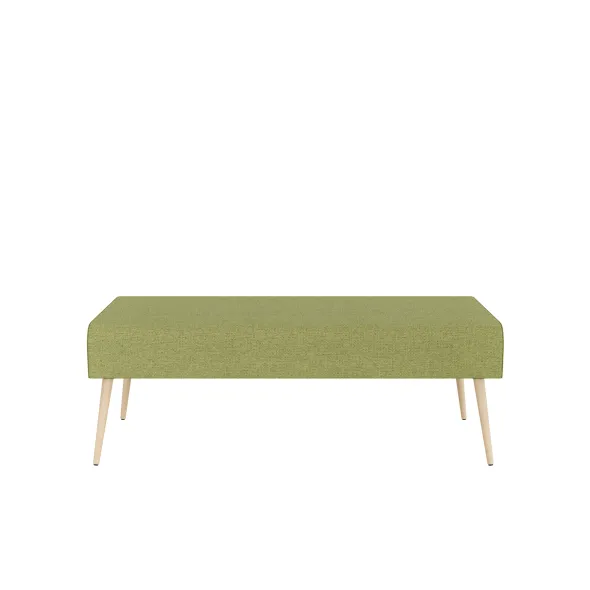 Pouf 2 places Modul@ - tissu N - pieds chêne vernis naturel