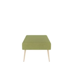 Pouf 2 places Modul@ - tissu N - pieds chêne vernis naturel