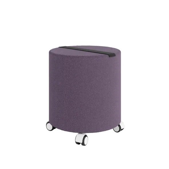 Pouf rond Yam's - tissu D - sur roulettes