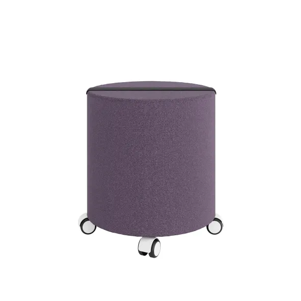 Pouf rond Yam's - tissu D - sur roulettes