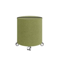Pouf rond Yam's - tissu N - sur roulettes