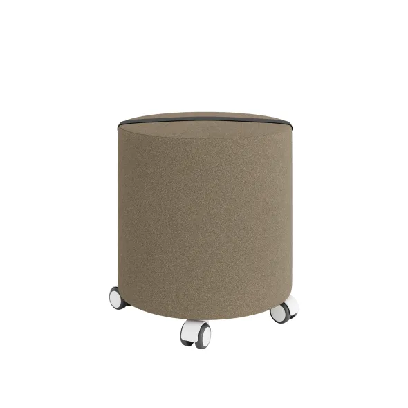 Pouf rond Yam's - tissu V - sur roulettes