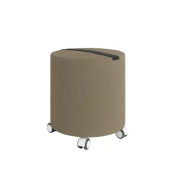 Pouf rond Yam's - tissu V - sur roulettes