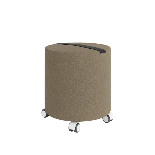 Pouf rond Yam's - tissu V - sur roulettes