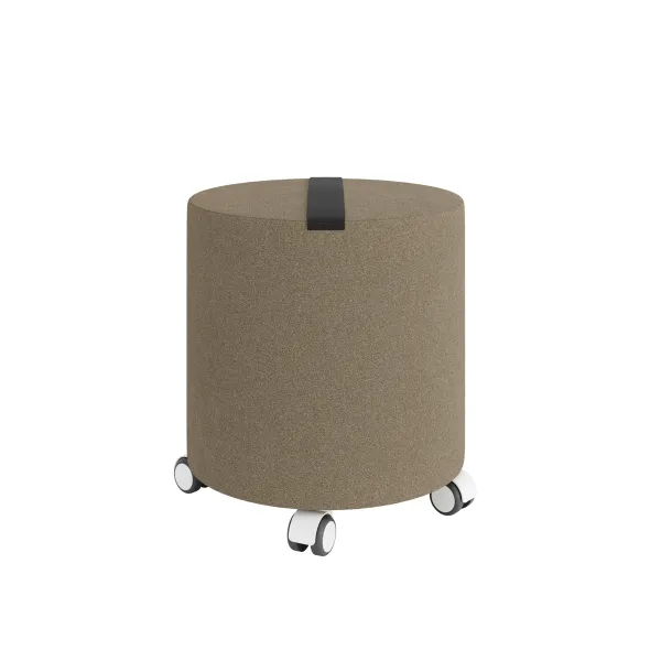 Pouf rond Yam's - tissu V - sur roulettes