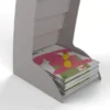 Présentoir fixe Courbo - polystyrène - 8 cases pour tout type de formats de documents - gris