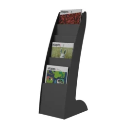 Présentoir fixe Courbo Slim - polystyrène - 6 cases - noir