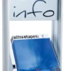 Présentoir mobile avec bandeau d'affichage - 4 tablettes métal - simple face - 12 formats A4