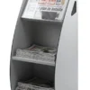 Présentoir mobile distributeur de journaux - polystyrène - 2 cases - gris