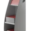 Présentoir mobile distributeur de catalogues - polystyrène - 2 cases - gris