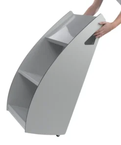 Présentoir mobile distributeur de catalogues - polystyrène - 2 cases - gris