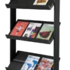 Présentoir mobile EasyDisplays - 3 tablettes polystyrène - simple face - 9 formats A4 - noir