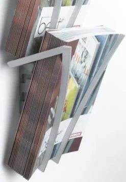 Présentoir mural Filario - polyamide - 5 cases A4 - aluminium