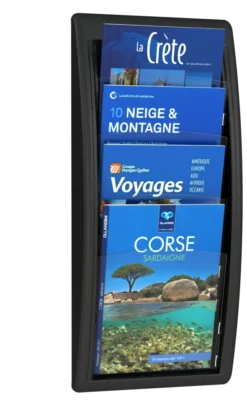 Présentoir mural Quick Fit System - polystyrène - 4 cases A4 - noir