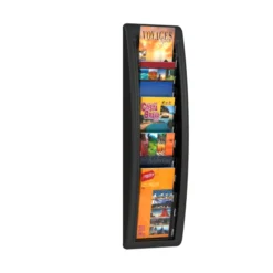 Présentoir mural Quick Fit System - polystyrène - 5 cases 1/3 A4 - noir