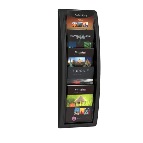 Présentoir mural Quick Fit System - polystyrène - 5 cases A5 - noir