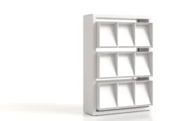Présentoir à périodiques Nova - 9 cases - habillage métal