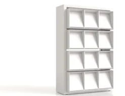Présentoir à périodiques Nova - 12 cases - habillage métal