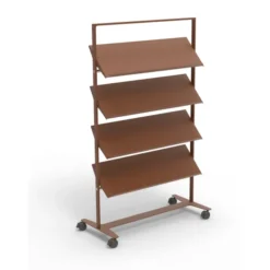 Présentoir sur roulettes Arnage - 4 tablettes - l. 113 cm