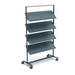 Présentoir sur roulettes Arnage - 4 tablettes - l. 113 cm