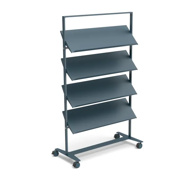 Présentoir sur roulettes Arnage - 4 tablettes - l. 113 cm