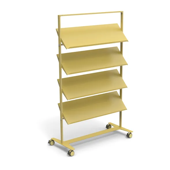 Présentoir sur roulettes Arnage - 4 tablettes - l. 113 cm