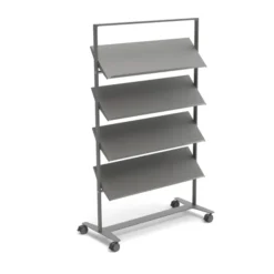 Présentoir sur roulettes Arnage - 4 tablettes - l. 113 cm