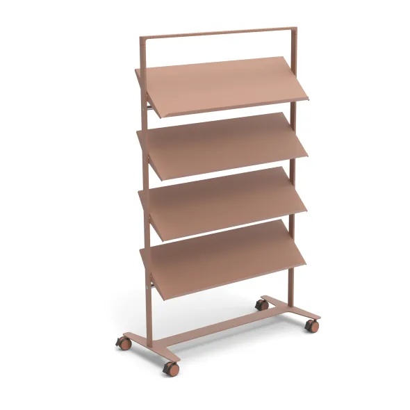 Présentoir sur roulettes Arnage - 4 tablettes - l. 113 cm
