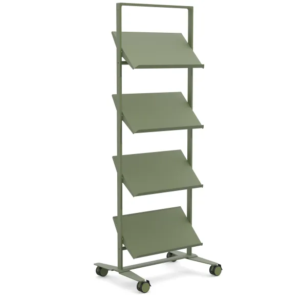 Présentoir sur roulettes Arnage - 4 tablettes - l. 71,5 cm