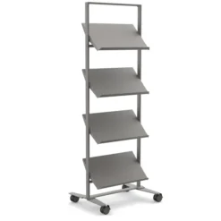 Présentoir sur roulettes Arnage - 4 tablettes - l. 71,5 cm