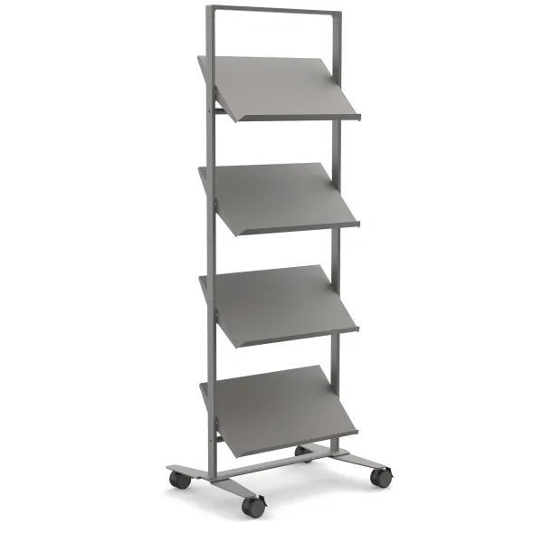 Présentoir sur roulettes Arnage - 4 tablettes - l. 71,5 cm
