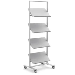 Présentoir sur roulettes Arnage - 4 tablettes - l. 71,5 cm