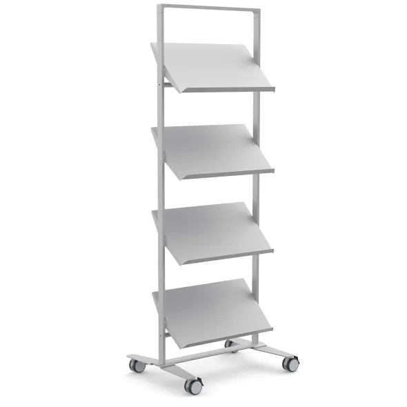 Présentoir sur roulettes Arnage - 4 tablettes - l. 71,5 cm