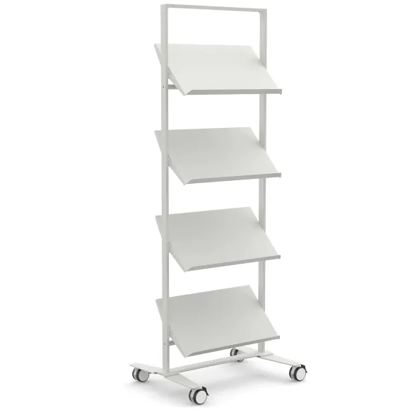 Présentoir sur roulettes Arnage - 4 tablettes - l. 71,5 cm