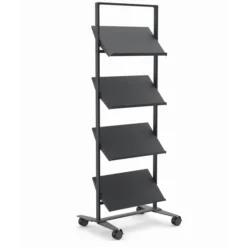 Présentoir sur roulettes Arnage - 4 tablettes - l. 71,5 cm