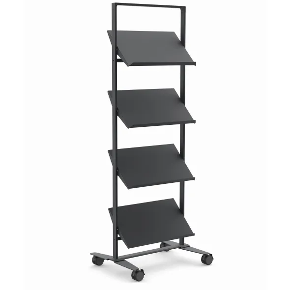 Présentoir sur roulettes Arnage - 4 tablettes - l. 71,5 cm